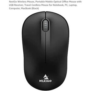 Nexigo Wireless Mouse,‎ Black New